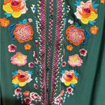 Andree by Unit Bold Green Oversized Floral Embroidered Button-Down Artsy Indie Vibes Sz S Indie Photo 8