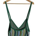 Simon Miller Comet Green Wavy Striped Metallic Knit Sleeveless Midi Dress Sz XL Photo 9