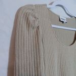 FRNCH  Women's Tan Knit Ribbed Long Sleeve Stretch Top Size M Photo 2