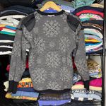 Black Snow Flake Grandma Crewneck Sweater Sz Medium Photo 5