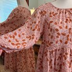 Free People  Pink and Orange Leaf Print Mini Dress Photo 3