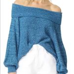 Free People  Edessa Blue Balloon Sleeve Sweater Slouchy Sz XS Boho Photo 3