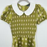 Smak Parlour Modcloth Retro Green Daisy Smocked Mini Dress Peter Pan Collar NWT Photo 1