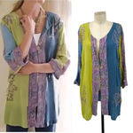 Soft Surroundings Petite Breezy Batik Kimono Duster Top Petite Size PXL Photo 1