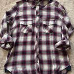 Kut From The Kloth Women's Boylen Relaxed Snap-Down Shirt Red Size Xs Photo 0