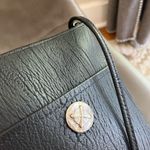 Vintage black Faux leather medallion wrinkle grain boho retro crossbody bag Photo 3