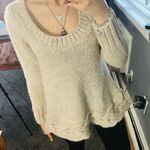 ZARA  knit cream scoop neck sweater Photo 3