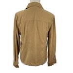 Apparenza Stretch Velour Jacket Womens Size M Tan Zip Front Pockets Western Chic Brown Size M Photo 1