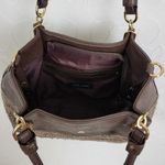 Black Rivet Womens Shoulder Bag Brown Leather Tweed Purse Buckle Strap Handbag Photo 7