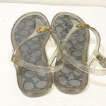 Coach  Silver Signature C NATALEE Jelly Thong Sandal Size 6B Women's NEW Photo 3