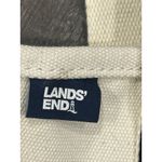 Lands' End Canvas Tote Bag Black Bottom Cream Top Handles Logo Photo 2