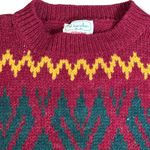 Vintage Benetton Shetland Wool Sweater Colorful Southwest Geometric Knit Cropped Red Size M Photo 6