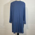 Lane Bryant Criss Cross Neck Blue Ribbed Knit Pullover Sweater Photo 4