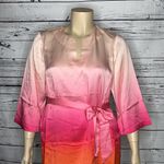 Badgley Mischka  NWT Size XL Pink Ombré Mulberry Silk Tunic Blouse w/ Tie Belt Photo 1