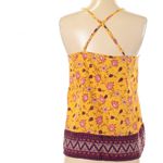 Hollister mustard yellow and pink floral boho top size small Photo 2