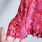 ZARA  Blogger Favorite Fushia Pink Bohemian Long Sleeve Ruffle Mini Dress Photo 4