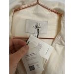 7 For All Mankind Cream White Bubble Sleeve Zip Up Detail Blouse size XS NWT Photo 6