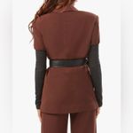 We Wore What NWT Rib Sleeve Brown & Black Belted Blazer Size Small Photo 1