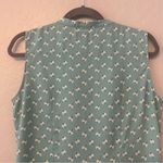 ⭐️Romy light teal blue sleeveless blouse with dandelion print and ruffles medium Photo 6