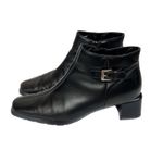 Ecco Vintage  Black Leather Square‎ Toe Ankle Boots Booties Size 7 Photo 3