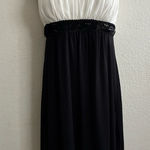 Sweet Storm Chic Asymmetrical Black and White Empire Waist Dress L Photo 0