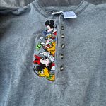 Disney Y2K Vintage The Store Mickey And Friends Henley Embroidered Gray Sz Large Photo 3