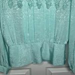 In The Mood Skirt Blouse Set Sz 8 Mint Green Vintage Style Pleated Lace Photo 6