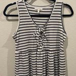 Maurice's White Stripe Lace Up Babydoll Tank Top Photo 1