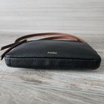 Fossil  Black Cow Hide Leather Crossbody Bag Adjustable Strap Vintage Purse Small Photo 11