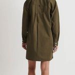 Madewell Womens Mini Shirtdress Cotton Button Down Long Sleeve Loden Green L Photo 1