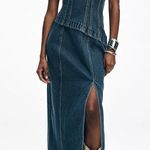 Anthropologie Anthro Forever That Girl Camila One-Shoulder Denim Midi Dress Photo 3