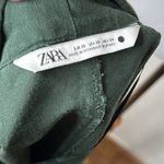 ZARA  Green Linen Blend Sleeveless Belted Midi Dress Photo 3