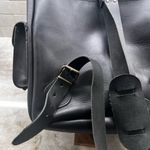 Sleek Black Leather Backpack Photo 3