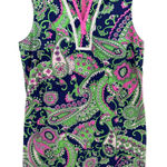 Lilly Pulitzer Shift Dress Paisley Print Pink Green Blue Scallop Hem Size 10 Photo 0