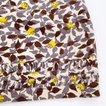 Boden Corduroy Pencil Skirt Brown Yellow Leaf Print Ruffled Hem Women's Size 8 Photo 2