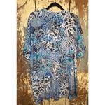 Natori Women's  Dress Women's Medium Blue Print Tunic Shirt V-Neck Photo 4