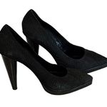 Jenni Kayne Black Suede Snakeskin Pump Heels Photo 0
