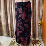 Chadwick's Vintage Floral Black And Red Flowy Maxi Skirt Super Stretchy Material Medium Photo 5