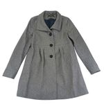 DKNY Women Coat Size 8 Gray Wool Blend Pleated Flare Classic Photo 0