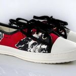 Anne Klein NEW iflex Red & Black Floral Lace Up Cap Toe Sneakers Size 6.5 Photo 0