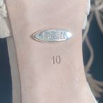Badgley Mischka  BOMBAY Stiletto Heeled Suede Sandals Nude/Cream Size 10 Photo 11