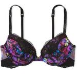 Victoria's Secret Shine Strap Lace Trim Push-Up Bra / Moody Floral / Size 32DD Photo 0