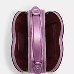 Coach Heart Crossbody Bag in Metalic Crossgrain Leather Lilac CP020 Photo 3