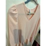 2 Hearts Pink Long Sleeve Ruffle Hem V Neck Mini Dress Made in USA Photo 2