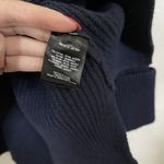 Anthropologie NEW! Navy blue chunk knit oversized pullover hoodie sweater Large Photo 6