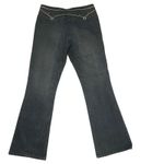 VTG Y2K Embroidered Crest Jeans Womens 29 Flare‎ Low Rise Embellished Denim 90s Blue Photo 7