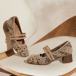 Vivaia Melody Pro Mary Jane Heels Arch Support Knit Comfort Snake Print 10 Brown Photo 5