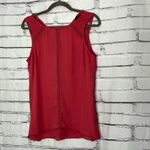 White House | Black Market  Coral Chiffon Sleeveless Blouse Women’s Small Lace Trim Photo 7