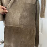 Mango MNG  Genuine Leather Suede Trench Coat Belted Taupe Double Breasted Photo 9