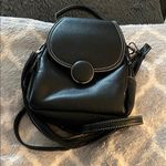 Sleek Black Leather Backpack with Adjustable Strap Photo 0